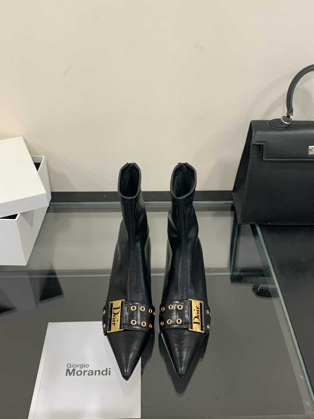 2026 European American Fashion Belt Decorated Pointed Toe Fashion Boots Stiletto Heel Short Boots Women Temperament Elastic Boots - Image 3